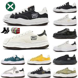 Mihara Mason Maison Yasuhiro Sapatos Blakey Verde OG Sola De Couro Lona Dedo Baixo Toe Cap MMY MiharaYasuhiro Jogging Caminhada Casual Mens Mulheres Esporte Treinadores Sapatilhas