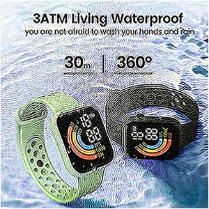 بالنسبة إلى Xiaomi New Smart Watch Men Women Smartwatch LED Clock Watch Watch Waterproof Wireless Charging Silicone Digital Sport Watch A257