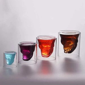 Mugs Lead Free Glass Creative Skull Cup Capacity Beer Cups Tea Mug Cocktail Wine Heat Resistant Coffee Mugs For Gift WholesaleL2402