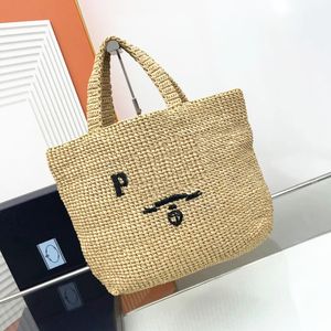 Luxury womens man summer beach triangle designer shoulder bags weave Raffias tote straw bag lady handbags purse mirror quality woven crossbody pochette clutch bag