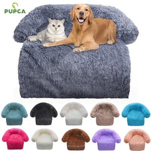 Hundsäng stor rund bekväma plysch kennel filt dualuse ett husdjur soffa leveranser tvättbart mjukt varmt bo 240220