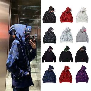 Plus Coat Shark hoodie design division men and women hoodie coat long sleeve hip hop wind hoodie YKK zipper classic jacket fashion street style M-3XL