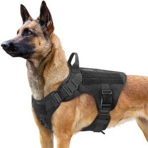 Uprzężę wojskową duża wiązka psów Pet Phepherd Niemiecki K9 Malinois Training Vest Tactical Dog Uprząż i smycz dla psów akcesoria