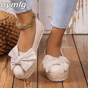 Dress Shoes Women's Large Sandals 2024 Summer Bow Knot Thick Sole Outerwear