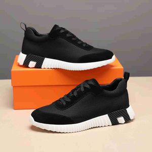 Luxury Casual Shoes Bouncing Shoes Sneakers Technical Canvas Suede Goatskin Sports Light Sole Trainers Italy Brands Mens Sport Rubber Sole Walking Size38-46.box