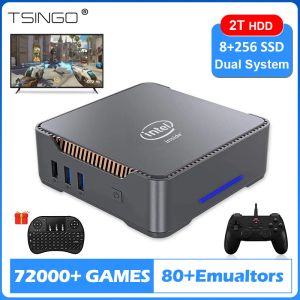 Konsollar Tsingo Süper Konsol GK3 Pro Retro Video Oyun Konsolları Çift Sistem 72000+ Oyunlar PS2/WIIU N5105 CPU Destek 4K HD Üçlü Ekran