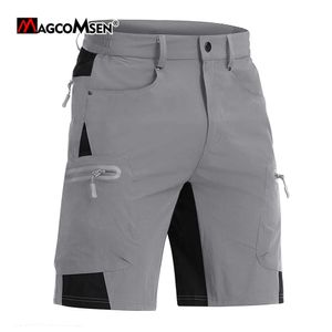 شورت رجال Magcomsen Mens Multi Pocket Shorts خفيفة الوزن وتنفس تجفيف الصيف السريع المستخدمة في أعمال الصيد القصيرة J240228