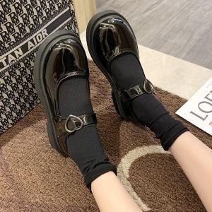 shoes Lolita Shoes Cute Heart Women Mary Janes Shoes Patent Leather Casual Shoes 2022new Platform Shoes Girls Black Women Shoes