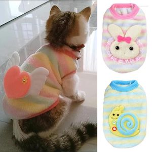 Trajes de gato de pelúcia coelho colete dos desenhos animados outono inverno roupas para animais de estimação para gatinho filhote de cachorro coelho cobaia quente velo pequenos animais roupas