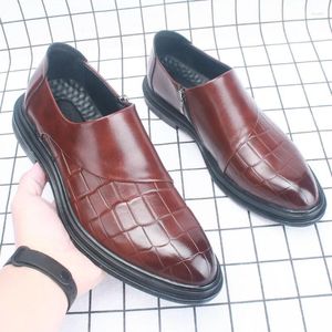 Dress Shoes Four-season Model Men's Business Formal Leather Thick Bottom British Wind Large Size Office Wedding D5141