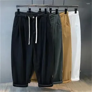 Calças masculinas soltas casuais perna larga baggy primavera e outono moda haren homens confortáveis ​​retro jeans retos