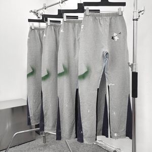 Spring Fall Men 's Pants High Street 힙합 씻은 오래된 페인트 빈티지 캐주얼 바지