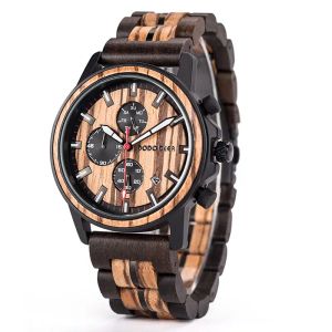 Watches Deer Watches for Mens Quartz Stopwatch Male Wooden Chronograph Wristwatch Date Display Timepieces Best Selling Oem