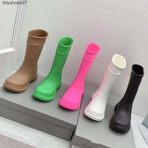 Belenciagas 2023 Fashion Week Blast Street Cave Rainboots Asigo Same Leisure Fashion Thick Sole Elevated Rubber Rainboots