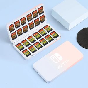 Borse Custodia per carte da gioco con scatola da gioco con gradiente di colore piacevole Scatola per cartucce da gioco 24 in 1 per accessori OLED NS Switch Lite