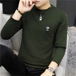 Koreansk version av den bottenskjorta Autumn Multicolor Round Neck Long Sleeve T-shirt Loose Tide