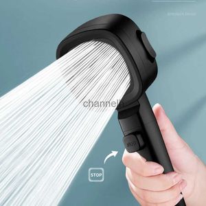 Bathroom Shower Heads 3 Modes High Pressure Water Saving Showerhead with Hose Adjustable One-Key Stop Sprayer Accessories YQ240228