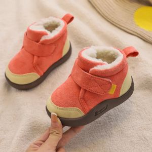 Botas de inverno infantil crianças meninas botas neve macus sapatos de bebê quente de menino de fundo macio Primeiros caminhantes