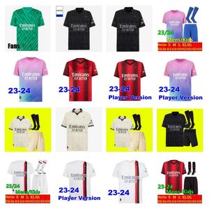 AC M Milan Soccer Jerseys 2023 2024 2025 Rebic Theo Reijnders Kessie de Ketelaere Rafa Leao Giroud Pulisic R.Leao Football Shirts Ibrahimovic Men KIT KIT uniformi 4xl