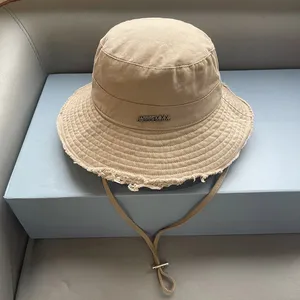 Chapéu de balde de designer para mulheres bob aba larga chapéus de luxo chapéu de balde chapéu de praia chapéu de proteção solar masculino lona denim bacia chapéus de sol de verão chapéu de queixo ajustável