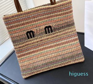 2024 Lüks Tasarımcı Çanta Straw Beach Bag Nakış Çelenek Tote Kapalı Hücre Deri Çiçek Moda