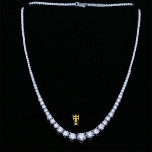 Hiphop 925 Sterling Silver Iced Cz Woman Necklace Vvs Moissanite Choker Tennis Chain Necklace