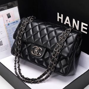 Designer-Handtasche, Schultertasche, Kettentasche, Clutch, Klappe, Tragetaschen, Geldbörse, kariertes Veloursgarn, doppelte Buchstaben, solide Haspe, Taille, quadratische Streifen, Damen-Chanells-Handtaschen