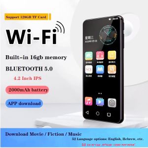 Плееры Mahdi 64 ГБ Mp4-плеер Bluetooth Wi-Fi Android сенсорный экран 4,2-дюймовый HIFI металлический мини-музыкальное видео MP3 MP4-плеер FM-радио динамик