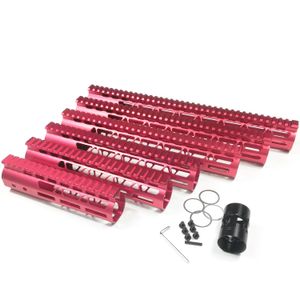 10/12/15 Inch Lightweight Screw Mount Type M-LOK Handguards Monolithic Top Rail Red color MLR-xRS