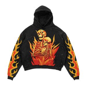 2024 Hoodies Sweatshirts Coats Streetwear Gothic Blast Print Pattern Men Clothing Skull Fashion Brand Womens Mens Haruku Retro Y2K Hoodie 284 225