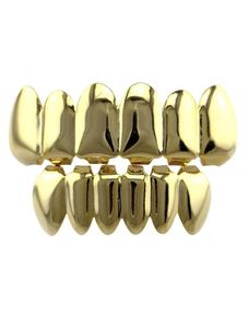 Hip Hop gładki pusty grillz prawdziwe złoto Golden Srebrne grille dentystyczne biżuteria tygrysa