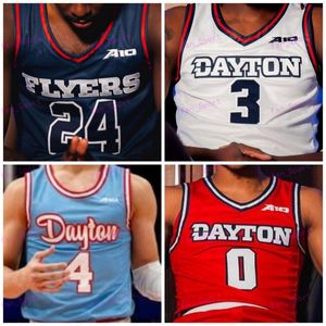 Custom Dayton Flyers Basketball Trikot Obi Toppin Jalen Crutcher Trey Landers Ibi Watson Ryan Mikesell Rodney Chatman Chase Johnson