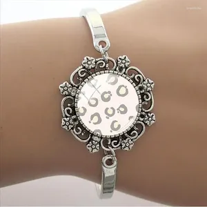 Charme pulseiras dos desenhos animados leopardo grão corrente laço pulseira de vidro cúpula link design presentes amigo atacado jóias fhw913