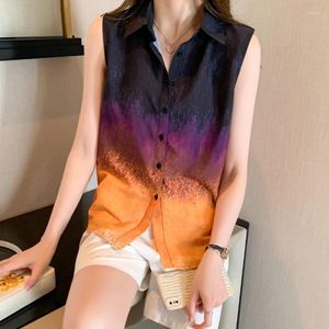 Women's Blouses Fashion Womens Tops and Summer Ladies Chiffon Shirts Sleeveless Bottoming Blusa Mujer