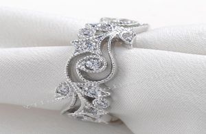 Lyxig choucong wieck antik smycken blomma desgin 925 sterling silver simulerade stenar bröllop förlovningsringar för kärlek storlek 55310395