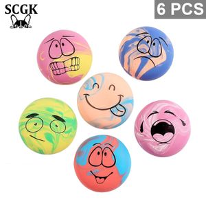 6PCS Dog Toys Squeaker Latex Bouncy Ball Squeaky Rubber Toy for My Small Dogs Interactive Pet Supplies Accessories 240220