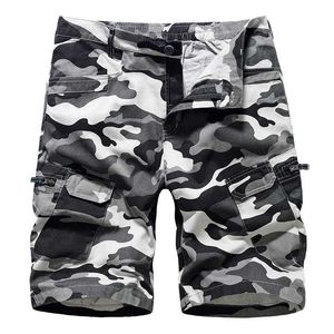 Shorts masculinos 30-40 camuflagem masculina bens bolsos de manga curta 2024 novo verão camuflagem shorts masculinos calças compridas j240228