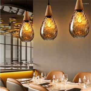 Pendant Lamps Chandelier For The Living Room Teardrop-shaped Glass E27 Bulb LED Dining Bedroom Balcony Lamp