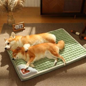 Коврики собачья коврик для роскошной прокладки для маленькой средней большой кровать для собак для кровать для кошек собак пух к съемному съемному умываемому питомцам супер кровати