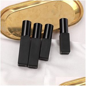 Compactos recarregáveis 100pcs 3/5/10ml spray de vidro quadrado preto por garrafa embalagem cosmética garrafas vazias entrega de gota saúde beleza m otlk2