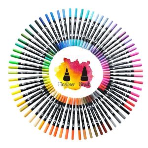 Markers Fineliner Dual Tip Brush Art Markers Pen 12/48/72/100/120 Colors Watercolor Pens for Drawing Painting Calligraphy Art Supplies