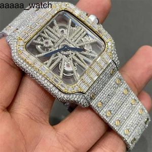 Watch Carters Handmade Diamonds Setting Pass Tter Vvs Moissanite Iced Out Luxury Mechanical