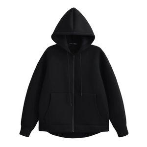 ueteey trafフーディーブラックzip up y2kフーディーグラフィックzipupオーバーフィットハイネックスウェットシャツ女性