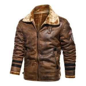 Qnpqyx jacka taktiska faux läderjackor outwear fleece rockar päls inner vindbrytare mäns vinter tjocka varma militära bomber pu