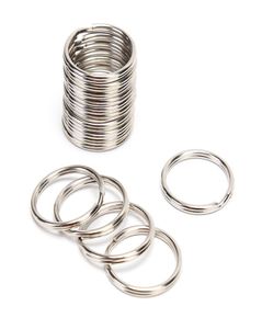 100st Dia 20 23mm rostfritt stål DIY Polerad delad ringknappar Key Chain Hoop Loop Nyckelhållare Hela 5413279
