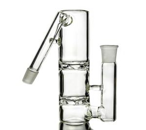 Clear Double Cyclone Glass Ash Catcher 45 grader 14mm 18mm Ashcatcher Dis Perc Ash Catchers Smoking Bong Accessories Dab Tools239i8491132