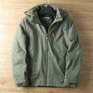 Comfort Spring Autumn Waterproof Outdoor vandringsvandring med huva vindbrytare fleece fodrad varm huva jacka herrrockar