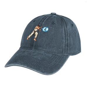 Berets Street Fighter II Classic Original Vintage Retro Ryu Hadouken Cowboy Hat Cosplay Big Size Golf Woman Cap Men's