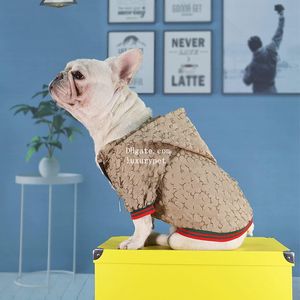 Designer-Hundekleidung, Marken-Hundebekleidung, luxuriöser Hunde-Kapuzenpullover mit klassischem Buchstabenmuster, hochwertige, hautfreundliche Welpenjacke, weiche, warme Haustiermäntel für kleine und große Hunde, L A415