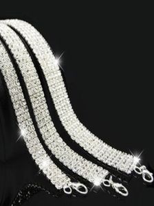 Bridal Wedding Party Prom Multirow Stretch Rhinestone Choker Halsband Stretchy Elasticated Chokers Bling Halsband 1340787